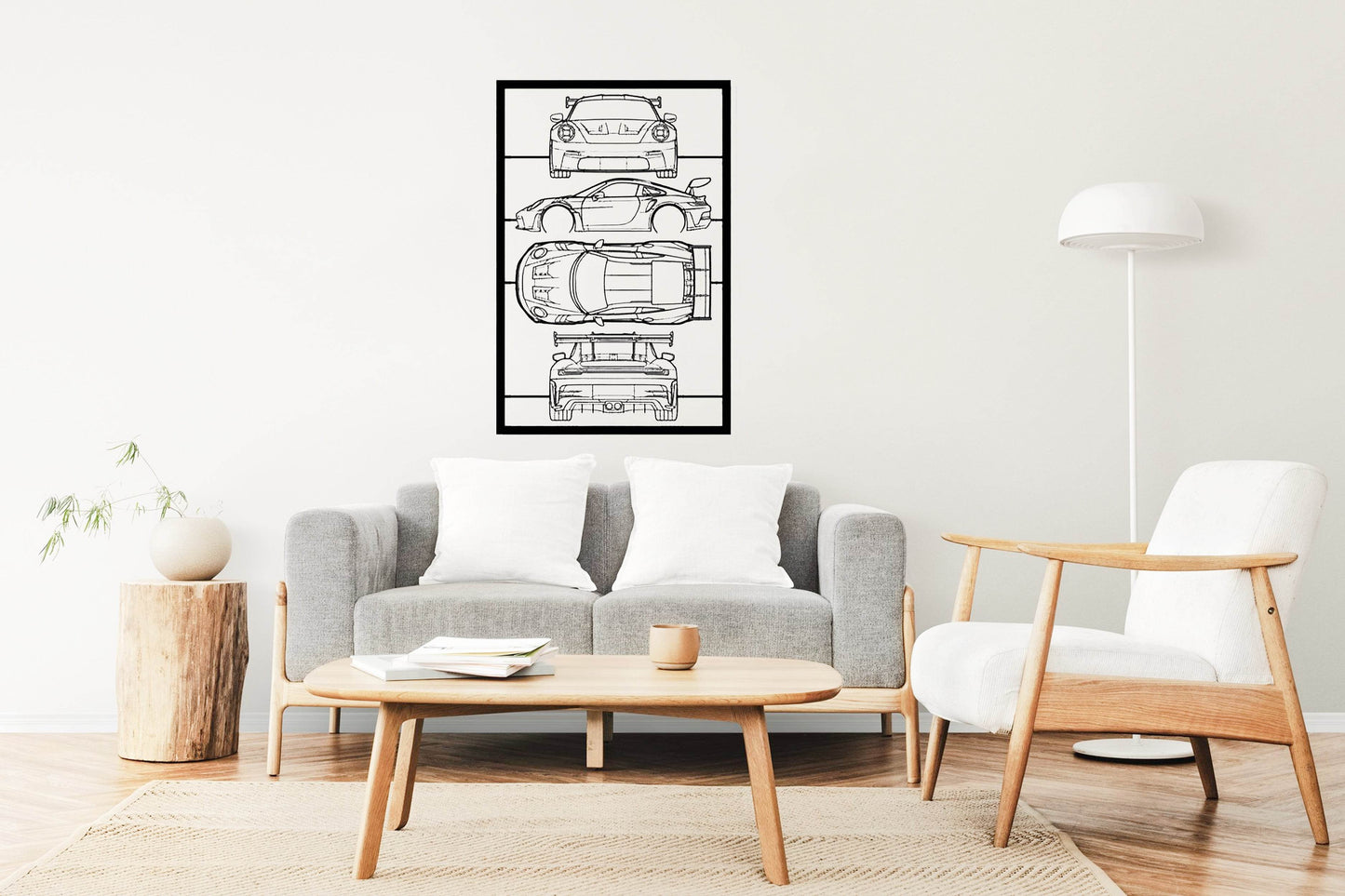 911 992 GT3 RS Frame Silhouette - Metal Wall Art - Metal Art