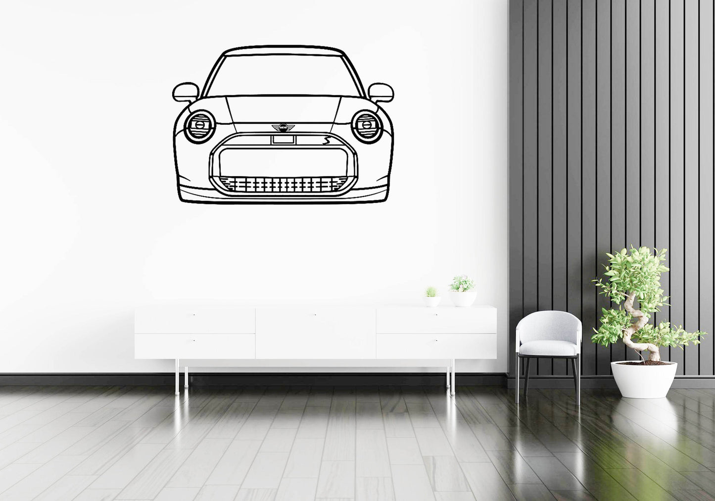 Cooper EV Front View - Metal Wall Art - Metal Art