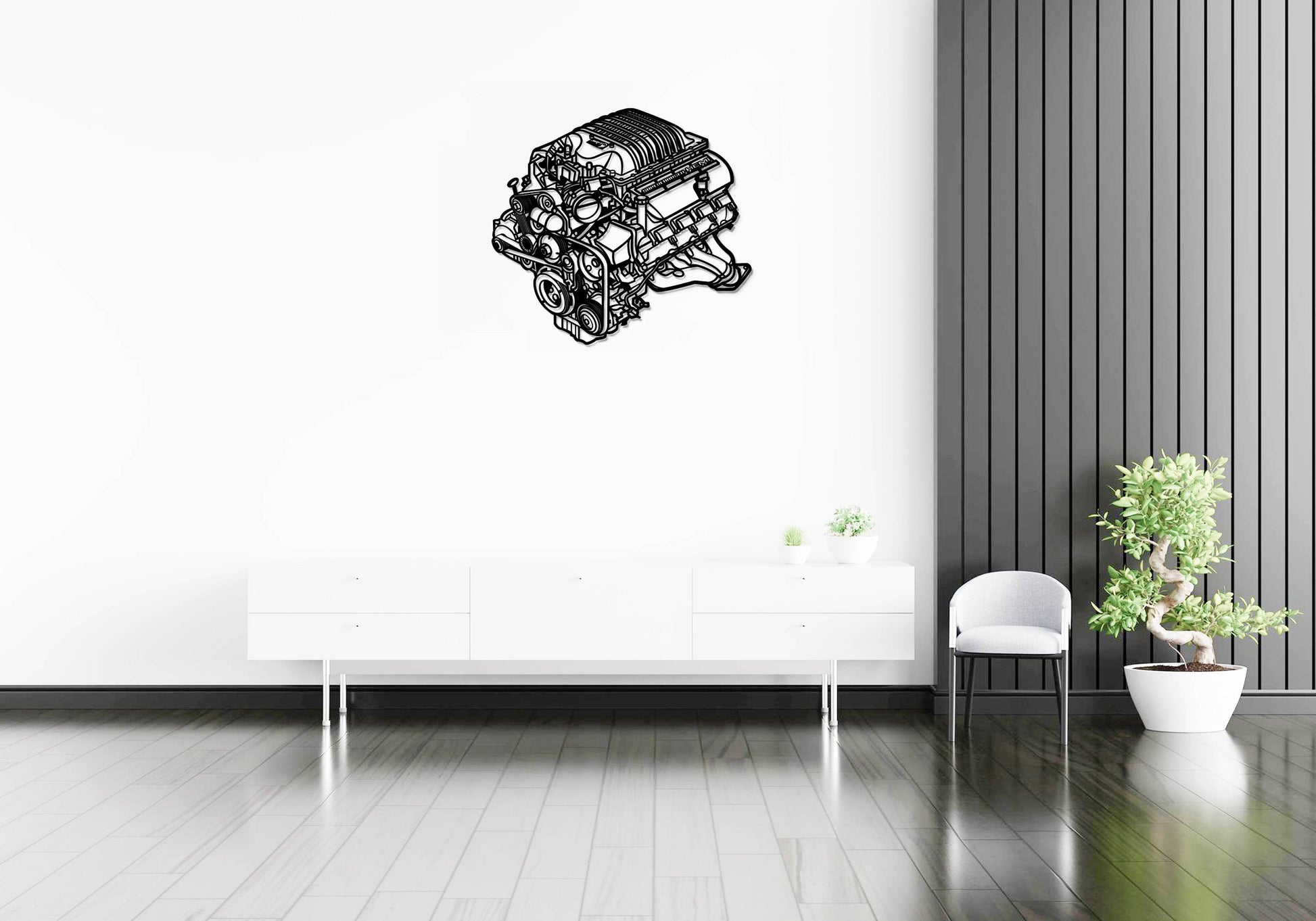 Challenger HEMI Metal Engine Block - Metal Wall Art - Metal Art