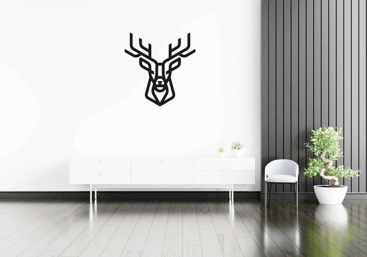 Geometric Deer - Metal Wall Art - Metal Art