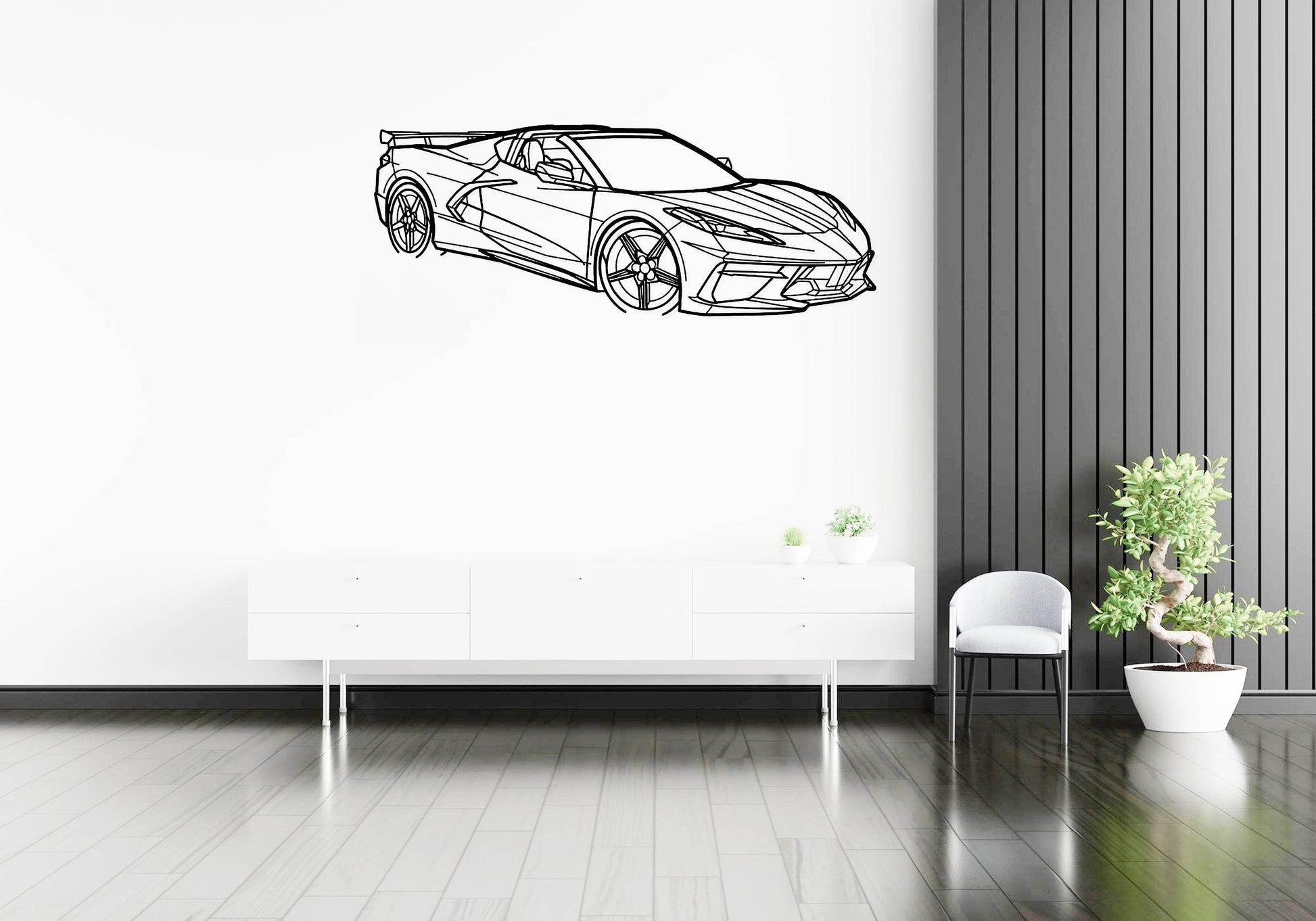 Corvette C8 HTC Angle - Metal Wall Art - Metal Art