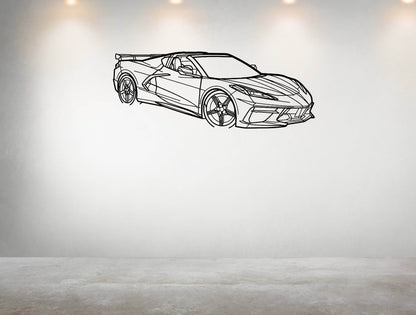 Corvette C8 HTC Angle - Metal Wall Art - Metal Art