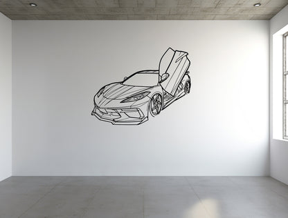 Corvette C8 Angle - Metal Wall Art