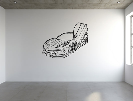 Corvette C8 Angle - Metal Wall Art