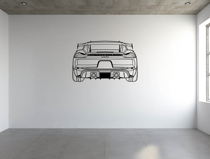 718 Cayman GT4 RS Rear View - Metal Wall Art - Metal Art