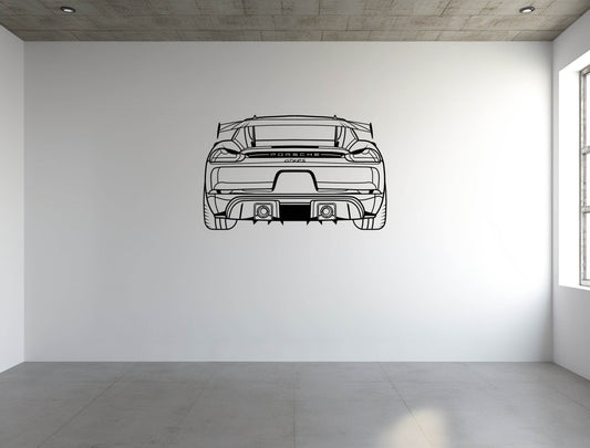 718 Cayman GT4 RS Rear View - Metal Wall Art - Metal Art
