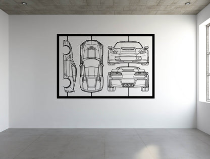 Corvette C7 Frame Silhouette - Metal Wall Art - Metal Art