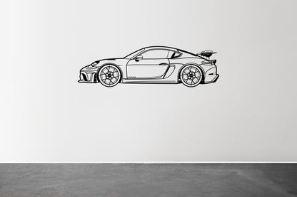 718 Cayman GT4 RS - Side View - Metal Wall Art