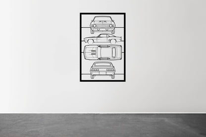 Camaro SS 1969 Frame Silhouette - Metal Wall Art - Metal Art