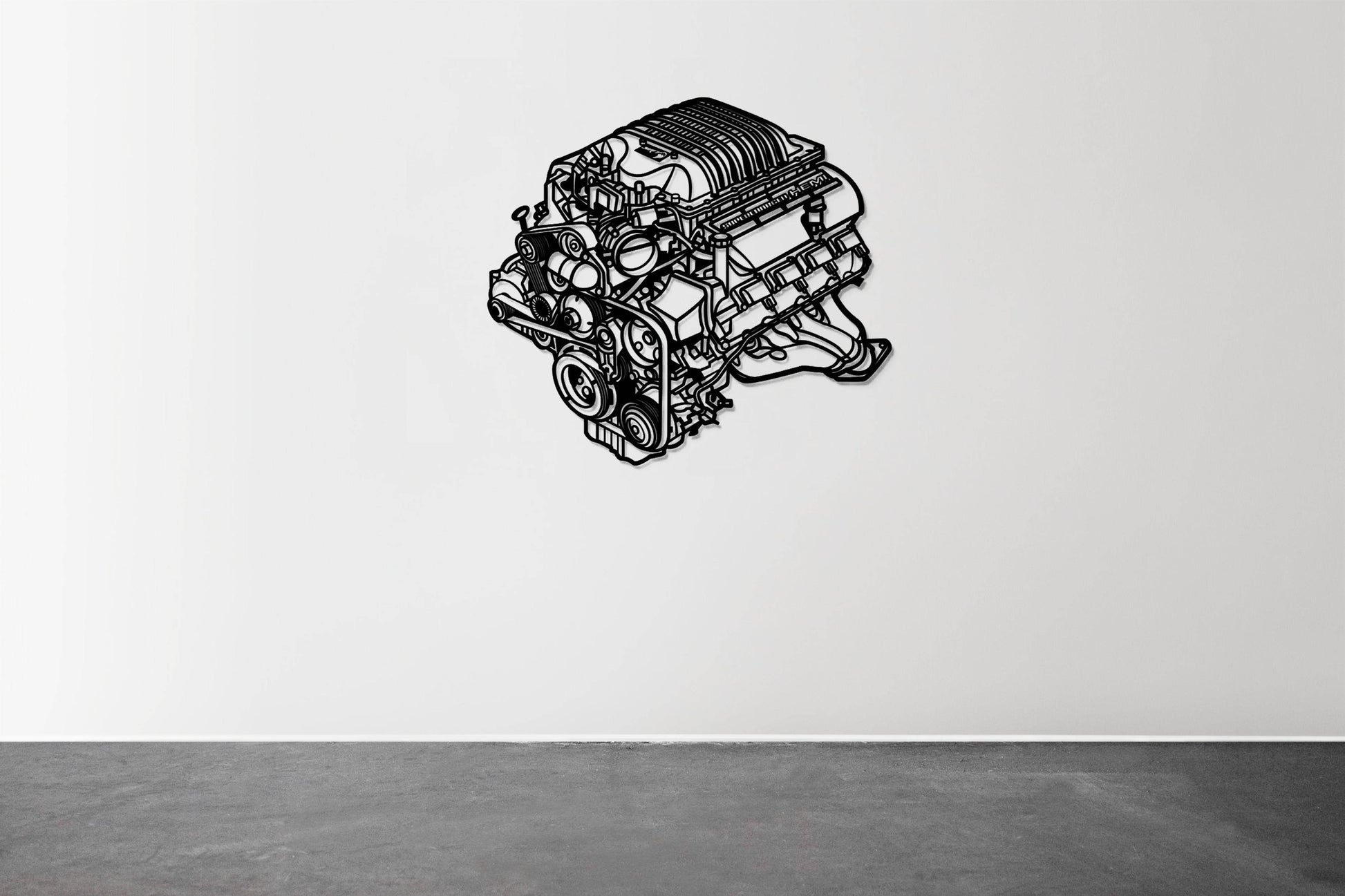 Challenger HEMI Metal Engine Block - Metal Wall Art - Metal Art