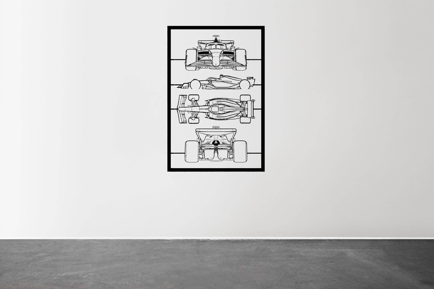 F1 Frame Silhouette - Metal Wall Art - Metal Art