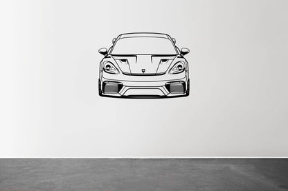718 Cayman GT4 RS Front View - Metal Wall Art - Metal Art