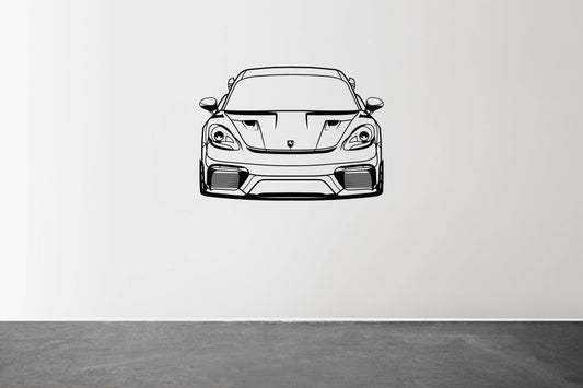 718 Cayman GT4 RS Front View - Metal Wall Art - Metal Art