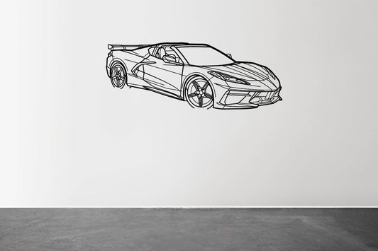 Corvette C8 HTC Angle - Metal Wall Art - Metal Art