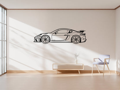 718 Cayman GT4 RS - Side View - Metal Wall Art