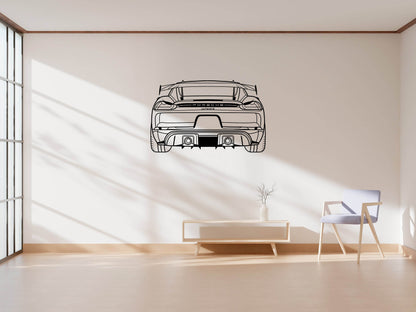 718 Cayman GT4 RS Rear View - Metal Wall Art - Metal Art