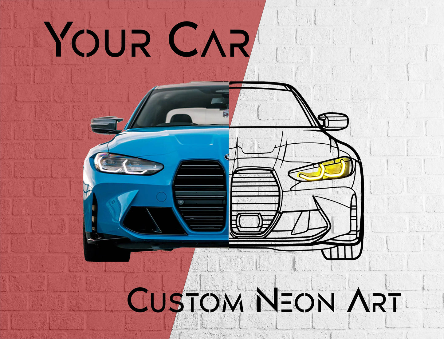 Personalized Car Neon - Metal Wall Art - Metal Art
