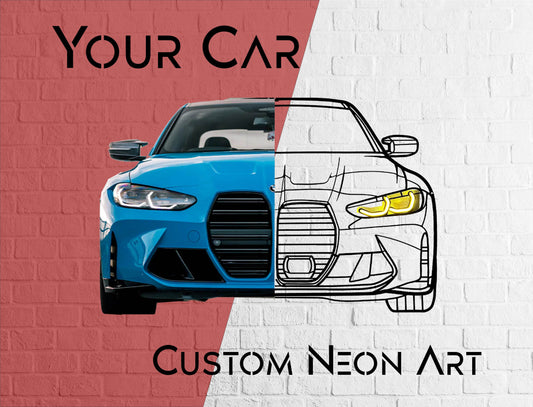 Personalized Car Neon - Metal Wall Art - Metal Art