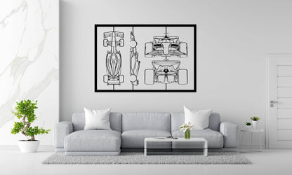 F1 Frame Silhouette - Metal Wall Art - Metal Art