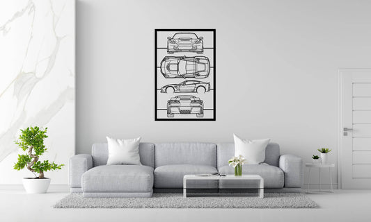 Corvette C7 Frame Silhouette - Metal Wall Art - Metal Art