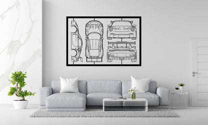 911 992 GT3 RS Frame Silhouette - Metal Wall Art - Metal Art