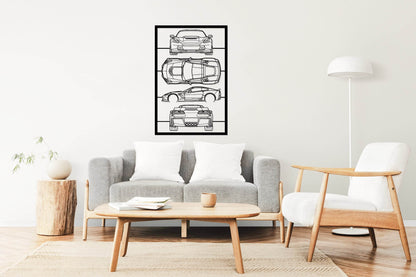 Corvette C7 Frame Silhouette - Metal Wall Art - Metal Art