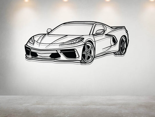 Corvette C8 - Metal Wall Art - Metal Art