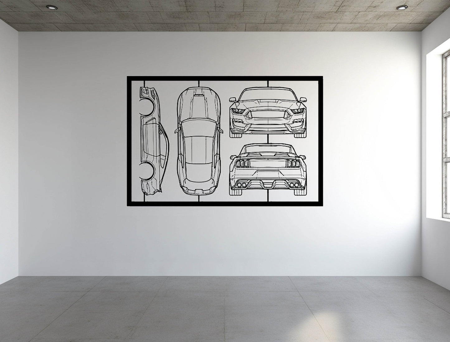 Mustang Shelby GT350 Frame Silhouette - Metal Wall Art - Metal Art