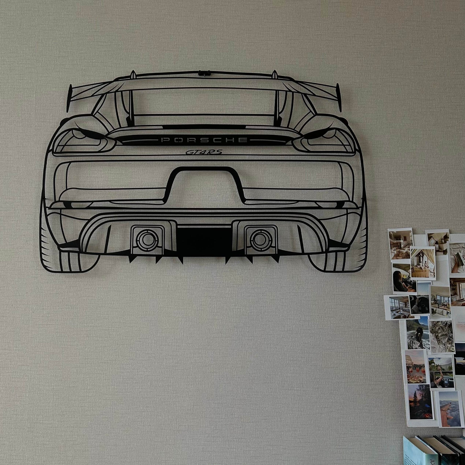 718 Cayman GT4 RS Rear View - Metal Wall Art - Metal Art