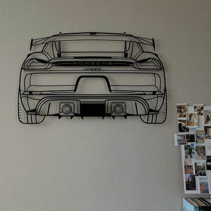 718 Cayman GT4 RS Rear View - Metal Wall Art - Metal Art