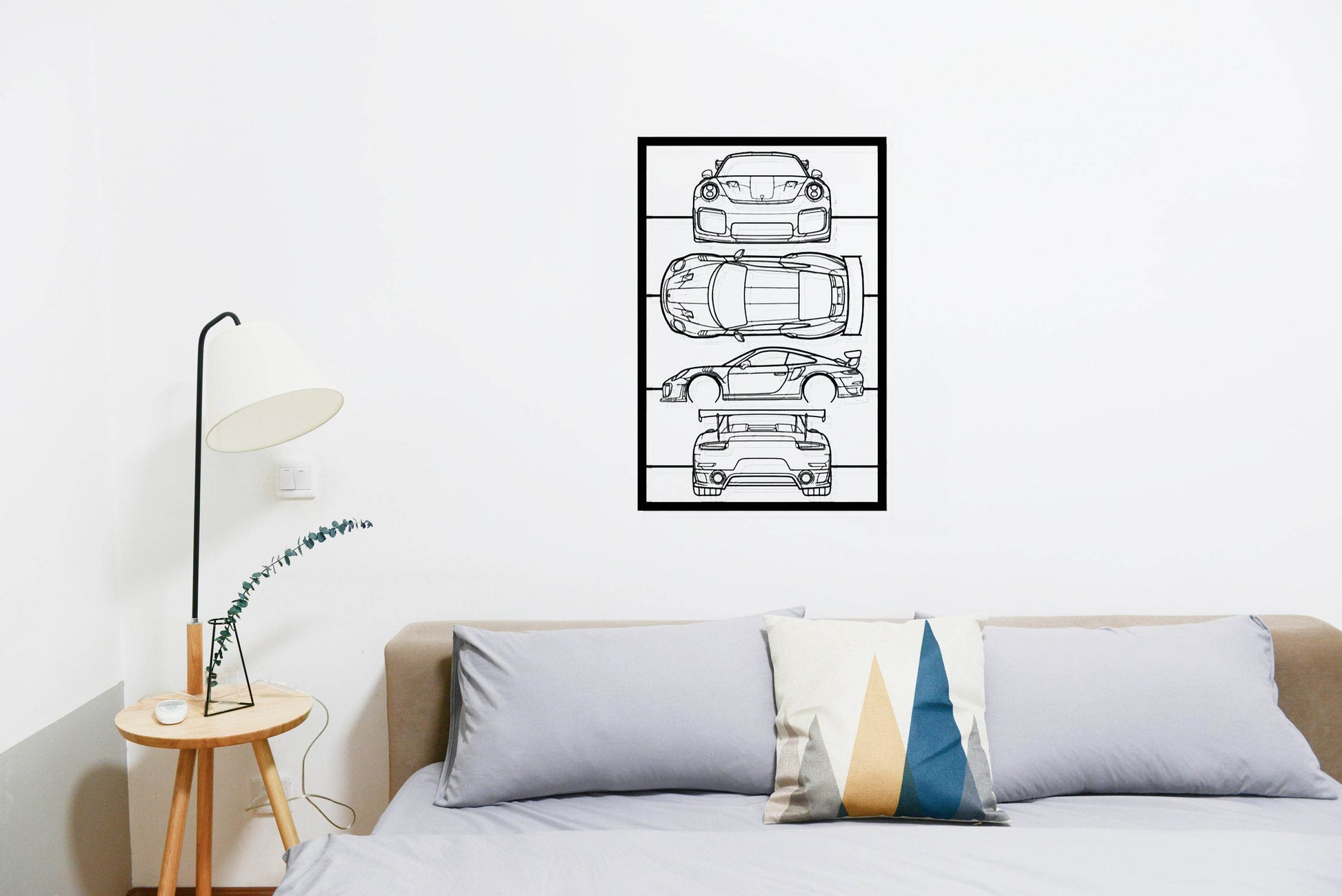 991 GT2 RS Frame Silhouette - Metal Wall Art - Metal Art