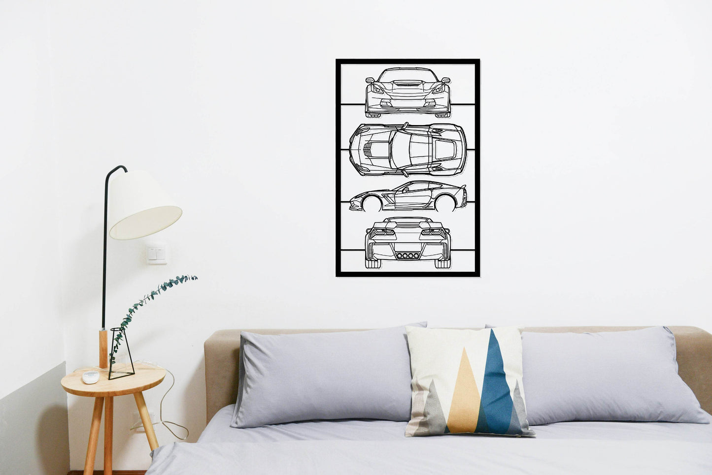 Corvette C7 Frame Silhouette - Metal Wall Art - Metal Art