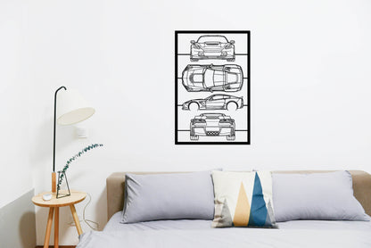 Corvette C7 Frame Silhouette - Metal Wall Art - Metal Art