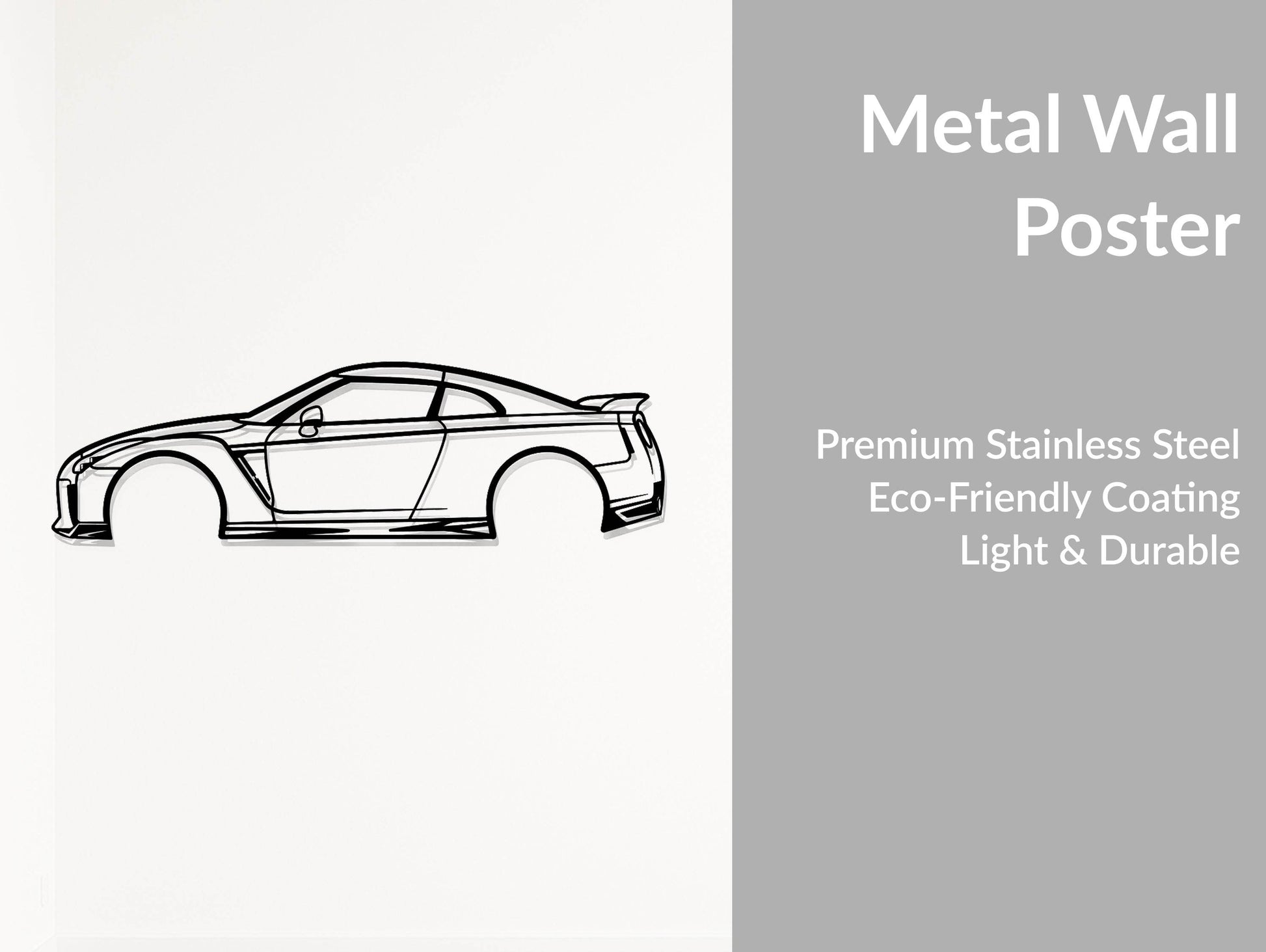 GT-R R35 - Side View - Metal Wall Art - Metal Art