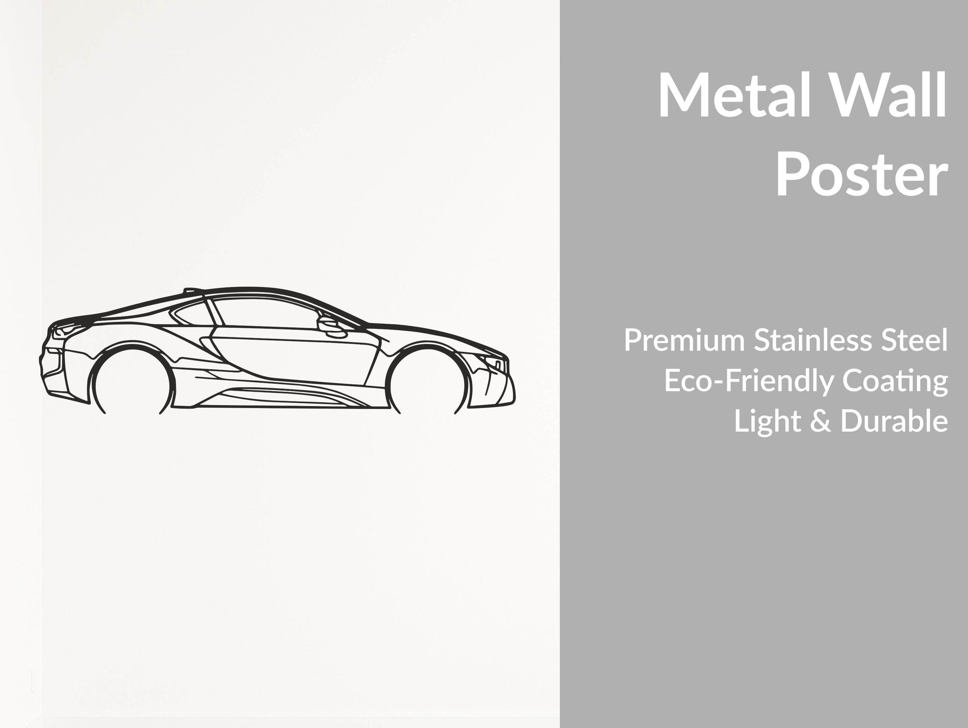 i8 Coupe - Metal Wall Art - Metal Art