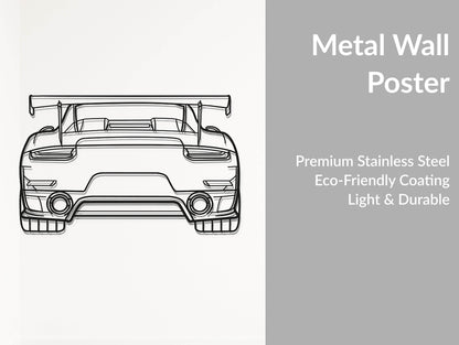 911 GT2 RS Model 991 - Metal Wall Art - Metal Art