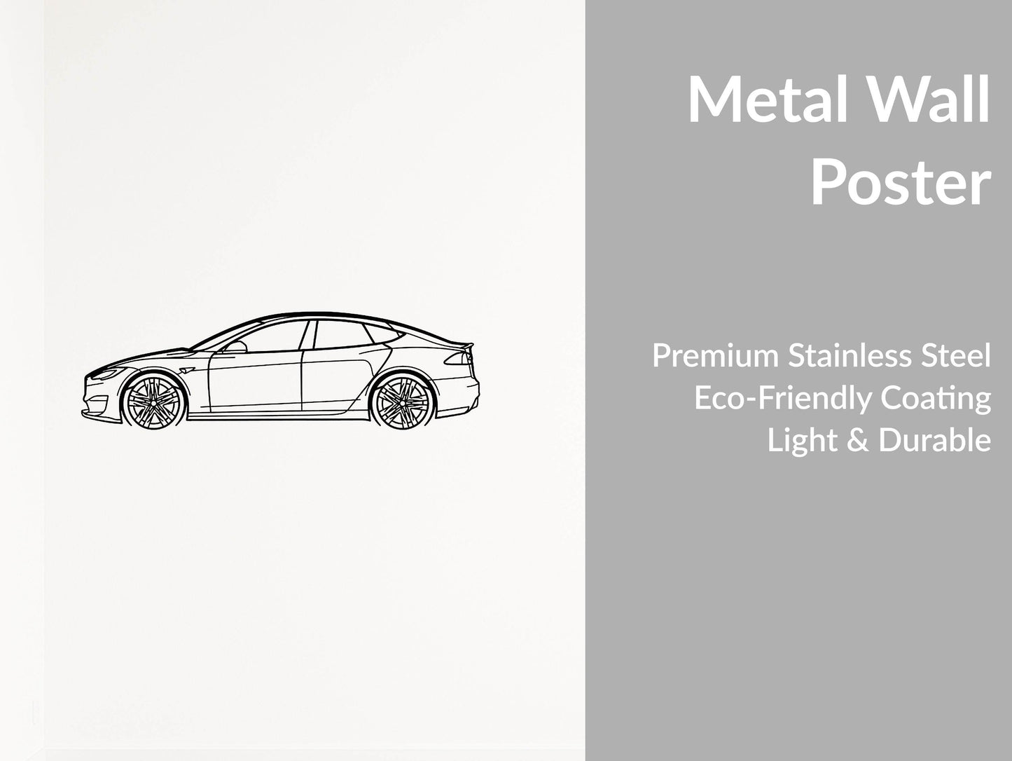 Model S Plaid 2022 - Metal Wall Art - Metal Art
