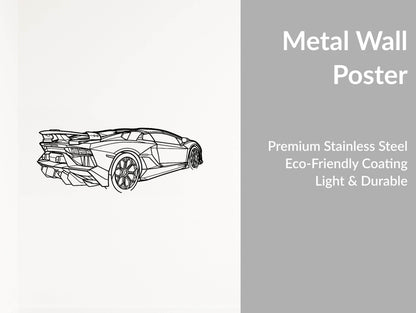 Aventador SVJ Roadster - Metal Wall Art - Metal Art