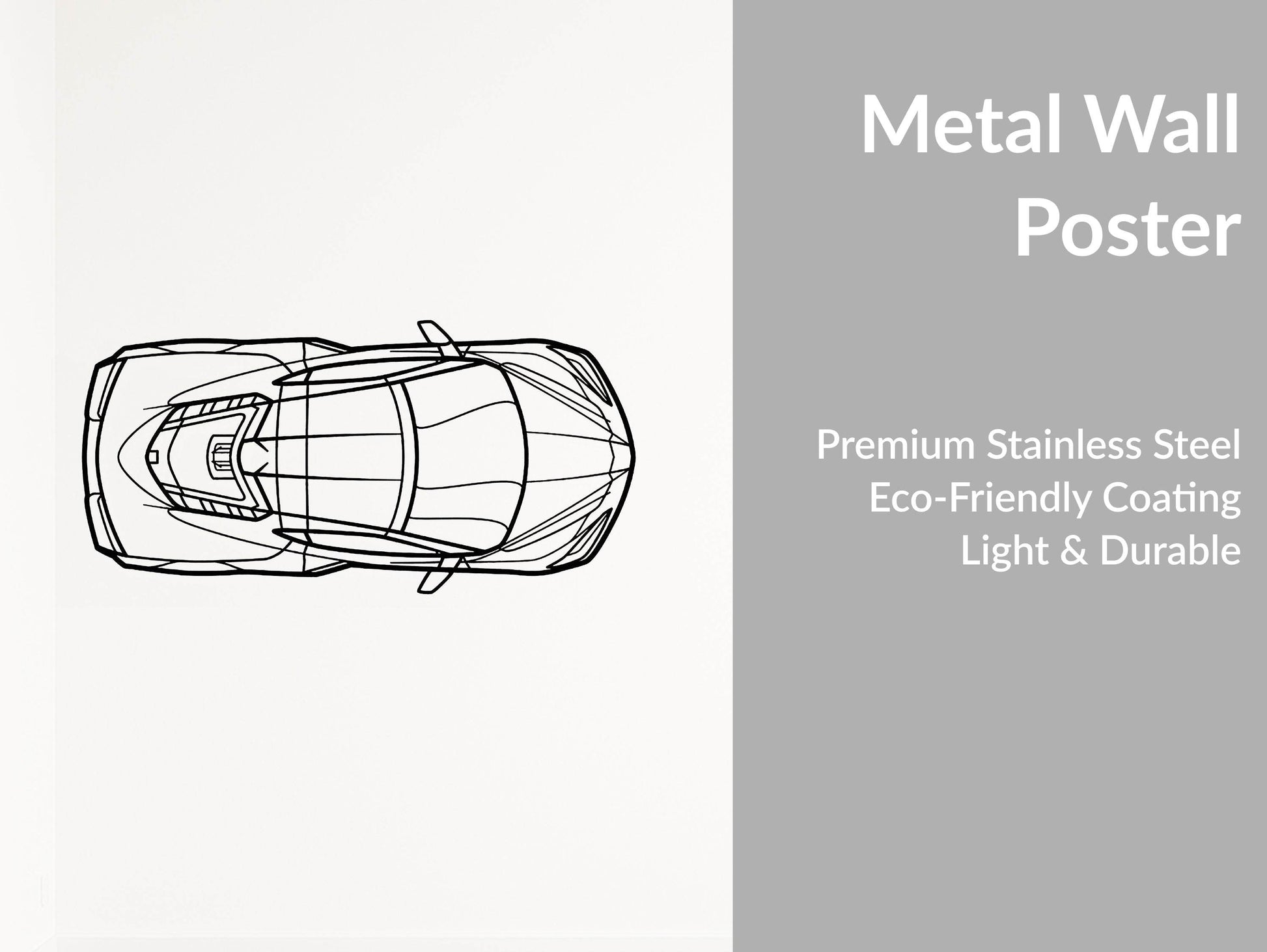 Corvette c8 TOP - Metal Wall Art - Metal Art
