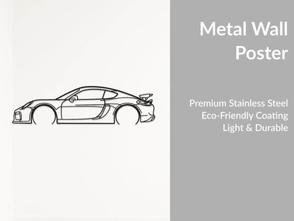 718 Cayman GT4 - Metal Wall Art - Metal Art