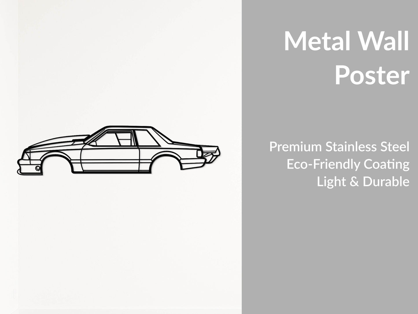 1989 Mustang Foxbody Drag Version - Metal Wall Art - Metal Art