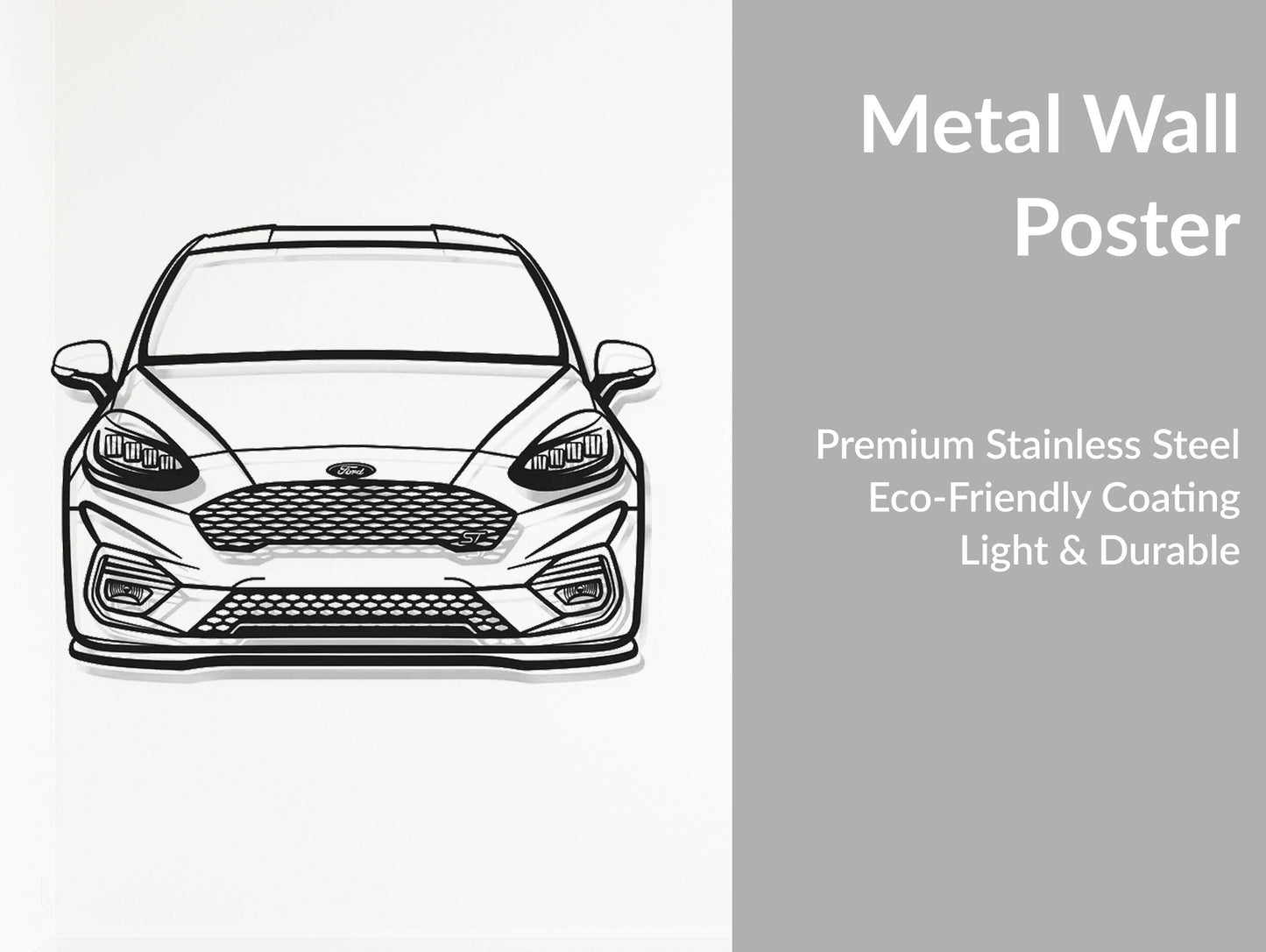 Fiesta MK8 Front - Metal Wall Art - Metal Art