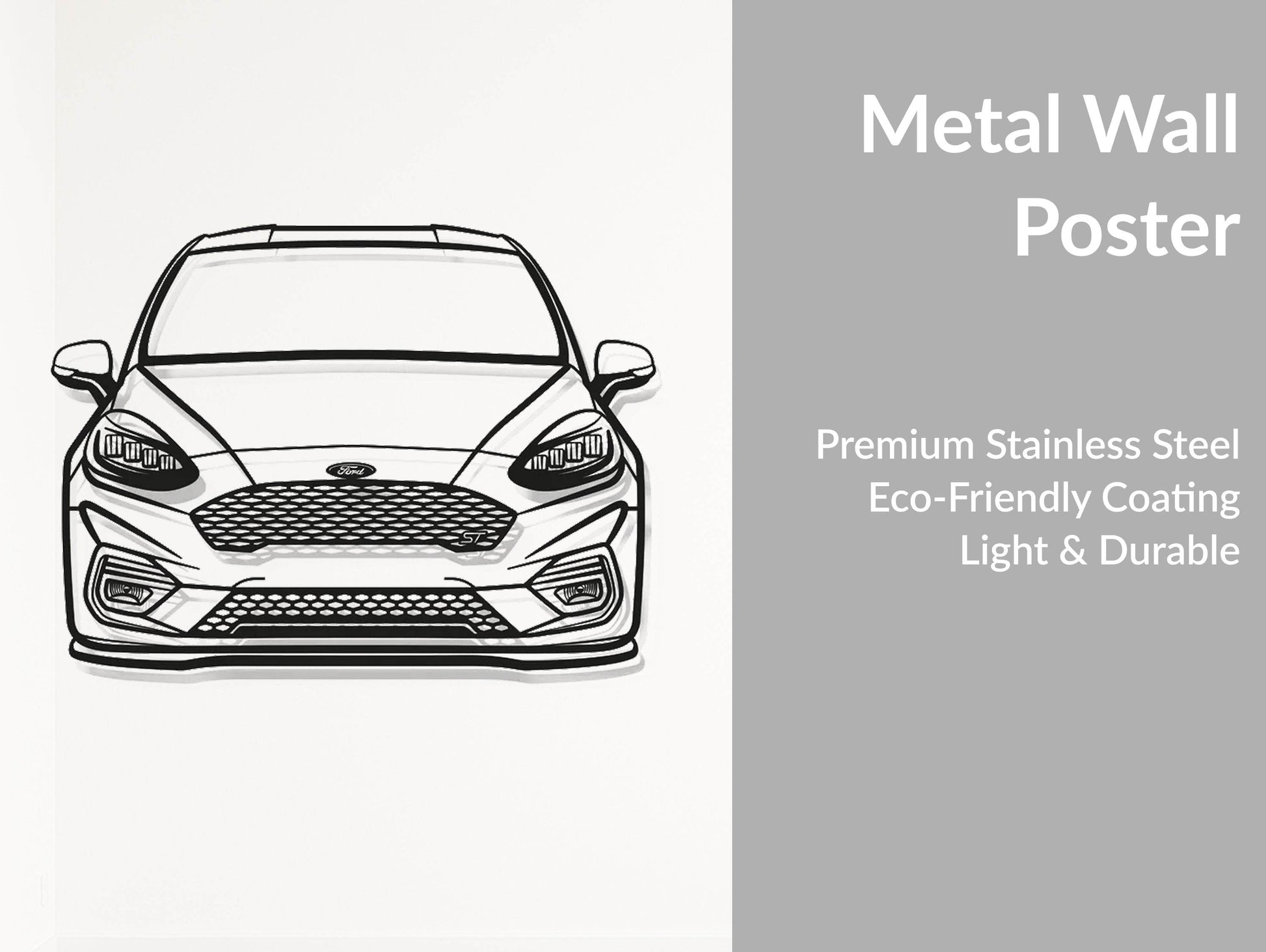 Fiesta MK8 Front - Metal Wall Art - Metal Art
