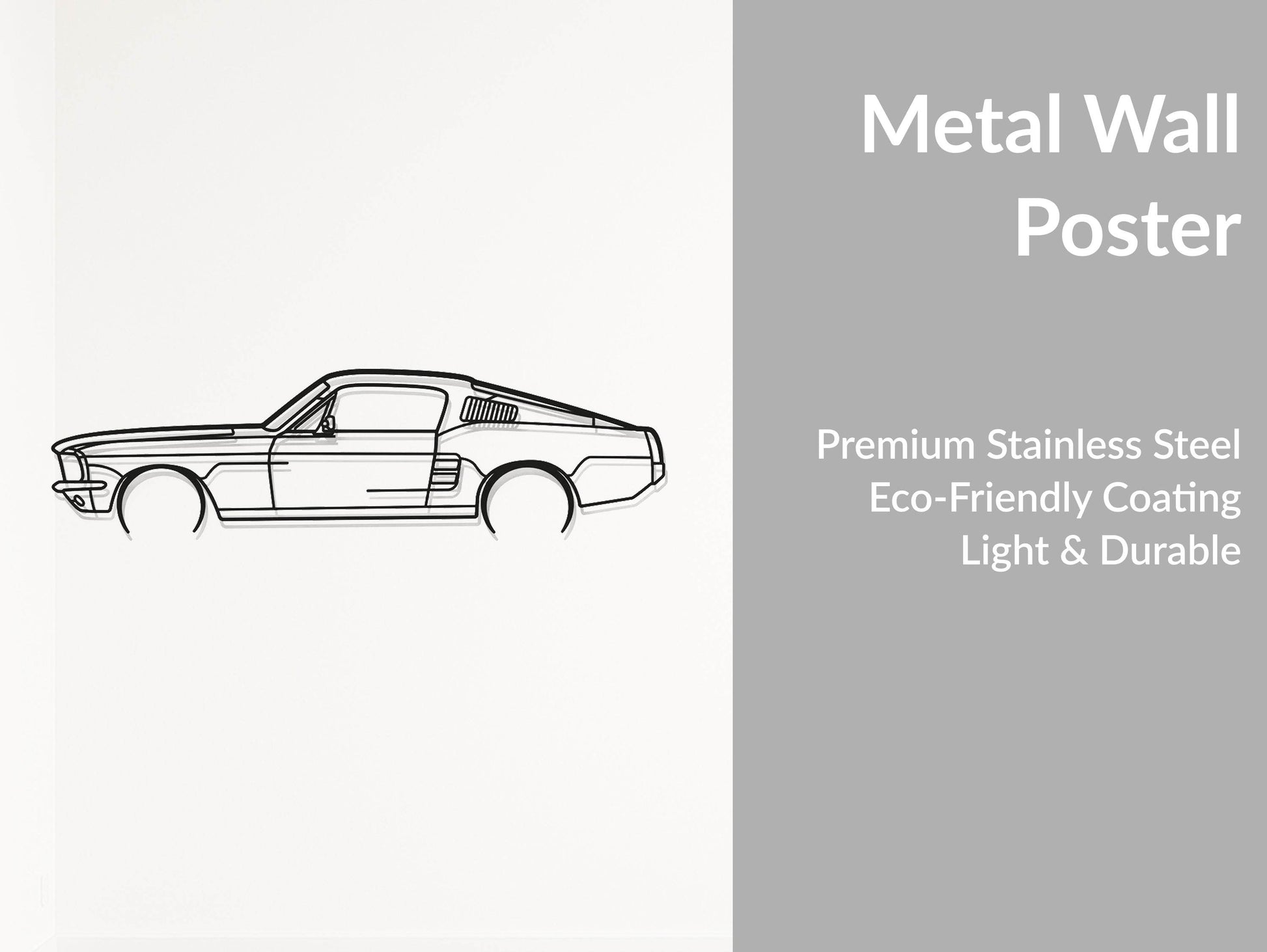 Mustang Fastback - Metal Wall Art - Metal Art