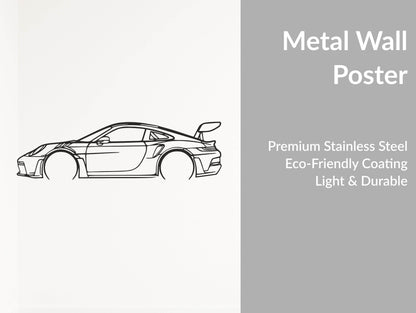 911 GT3 RS 992 - Metal Wall Art - Metal Art