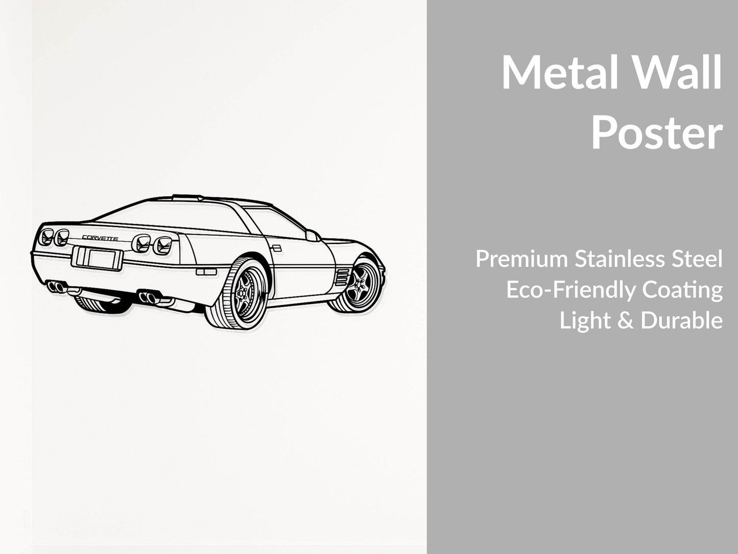 Corvette C4 - Metal Wall Art - Metal Art