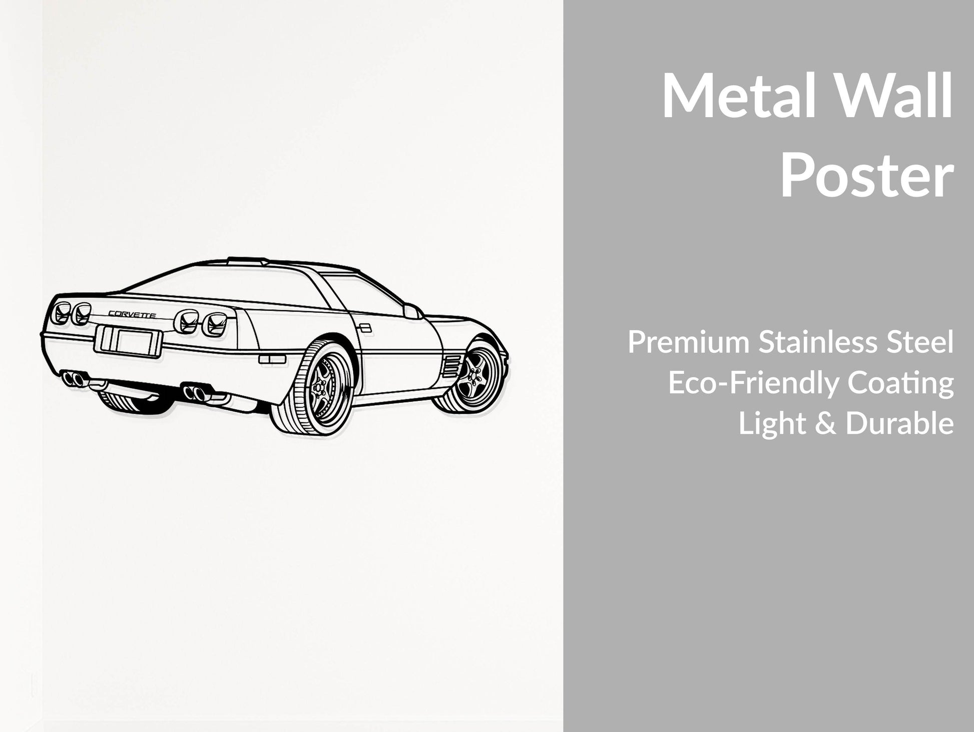Corvette C4 - Metal Wall Art - Metal Art