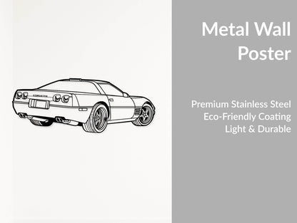 Corvette C4 - Metal Wall Art - Metal Art
