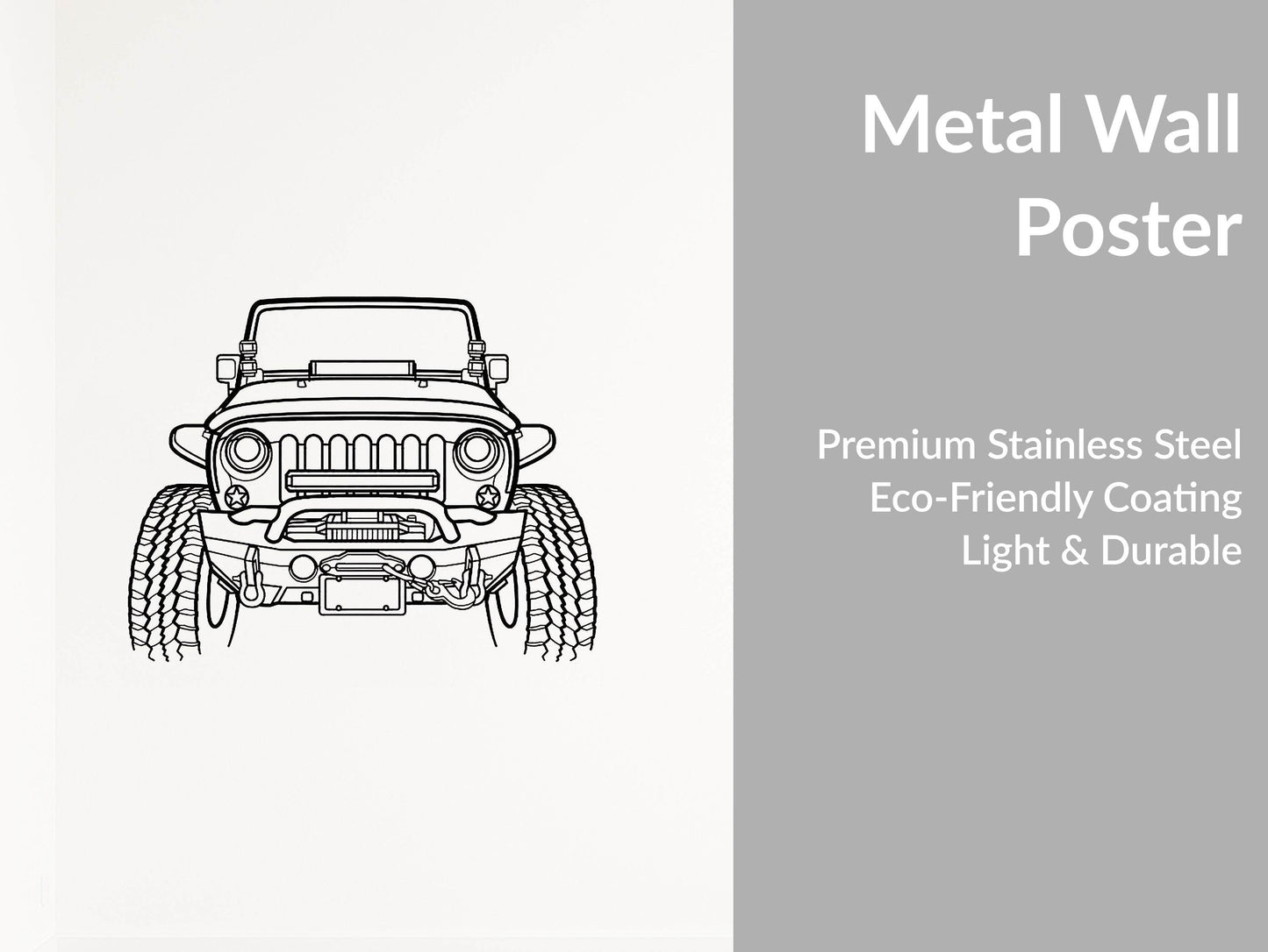 Wrangler Offroad Front - Metal Wall Art - Metal Art