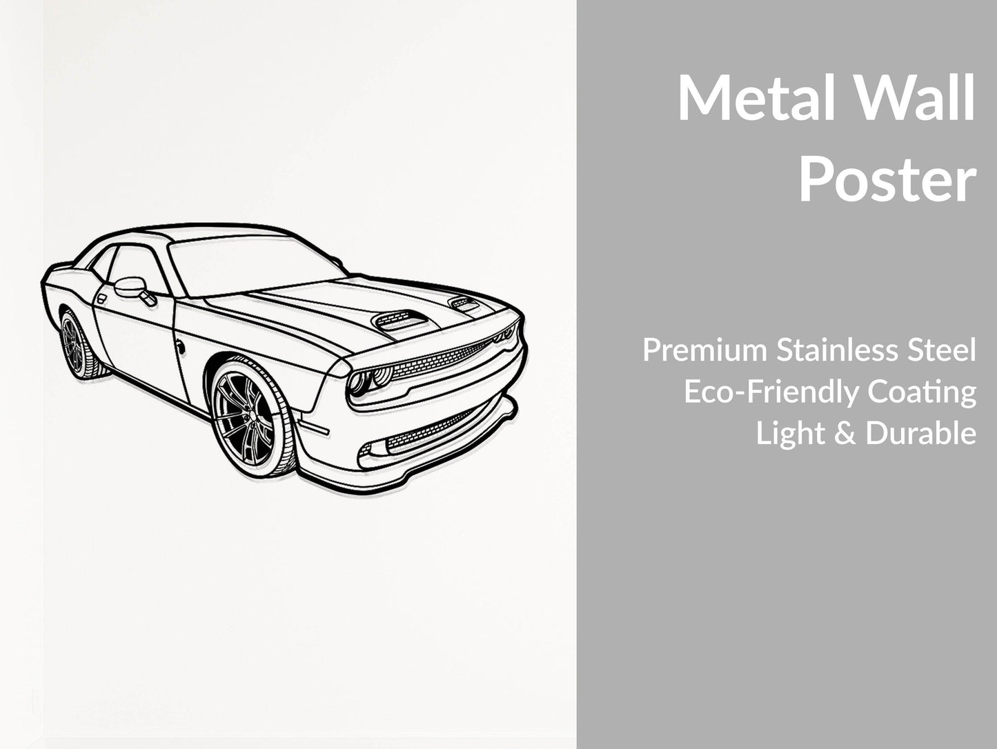 Challenger Hellcat Perspective - Metal Wall Art - Metal Art